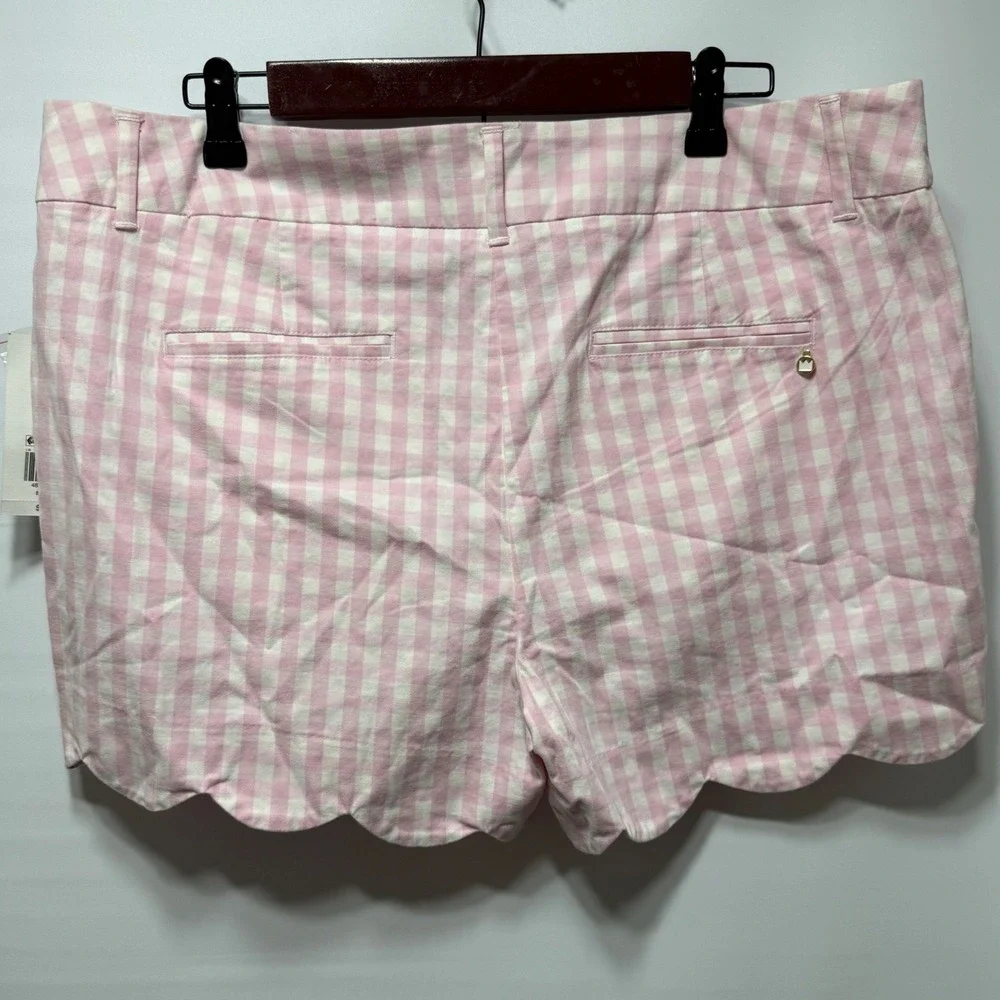 Crown & Ivy Shorts Shelby Scalloped Gingham 14 Pink - Picture 2 of 8